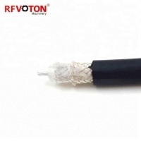 rg214  coax  flexible RG series double silver plated copper braid rf coaxial cable