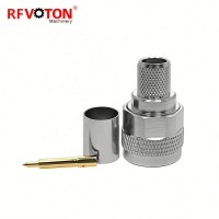 Hexagon Rf N Connector LMR400 Cable N Male Crimp Connector For LMR400 Coax Cable With Solder Pin